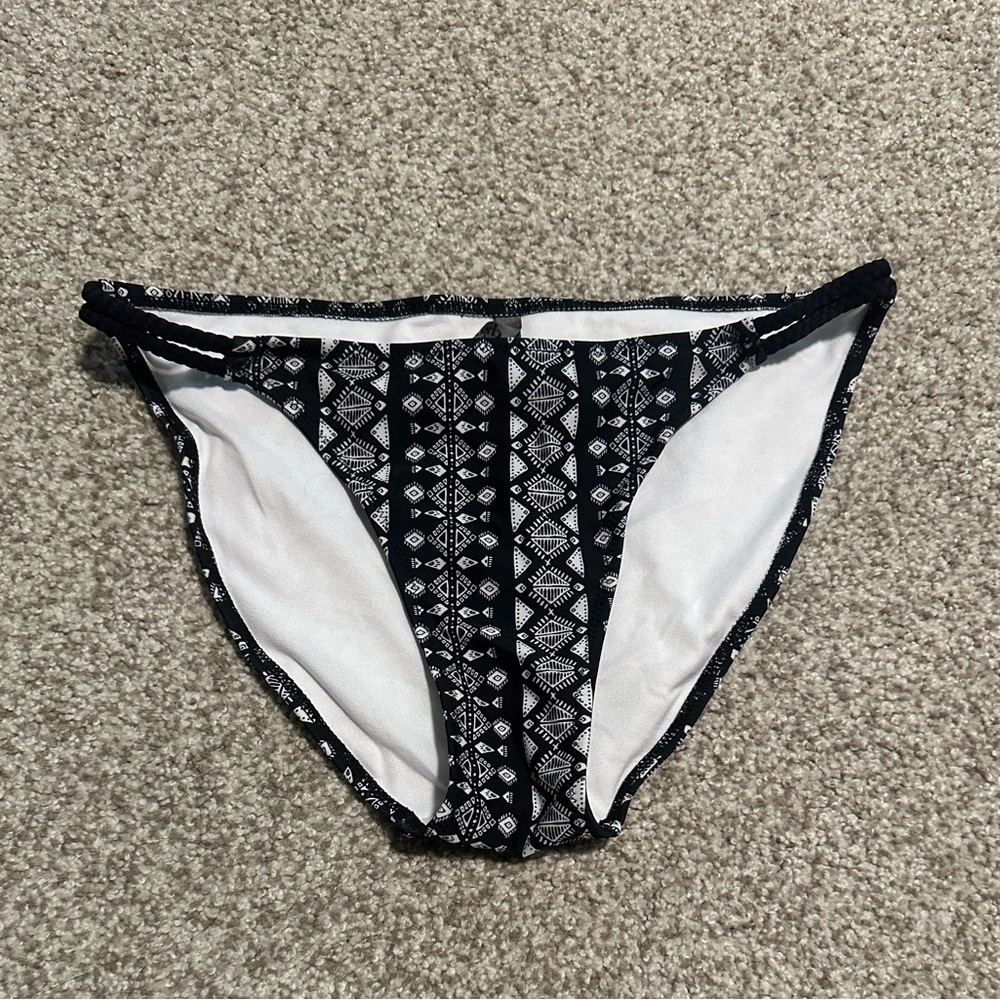 Charlotte Russe Black and White Patterned Bikini Bottom